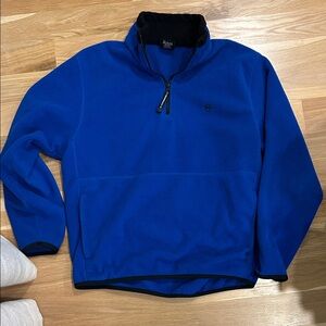 Vintage Royal Blue Fleece Quarter-Zip Pullover